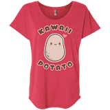 T-Shirts Vintage Red / X-Small Kawaii Potato Triblend Dolman Sleeve