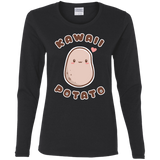 T-Shirts Black / S Kawaii Potato Women's Long Sleeve T-Shirt