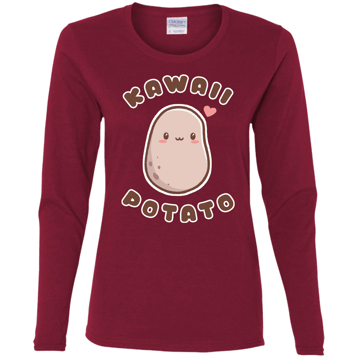 T-Shirts Cardinal / S Kawaii Potato Women's Long Sleeve T-Shirt