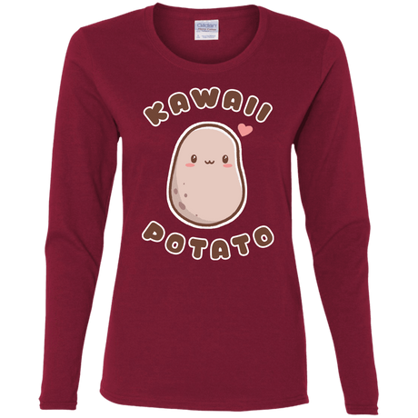 T-Shirts Cardinal / S Kawaii Potato Women's Long Sleeve T-Shirt