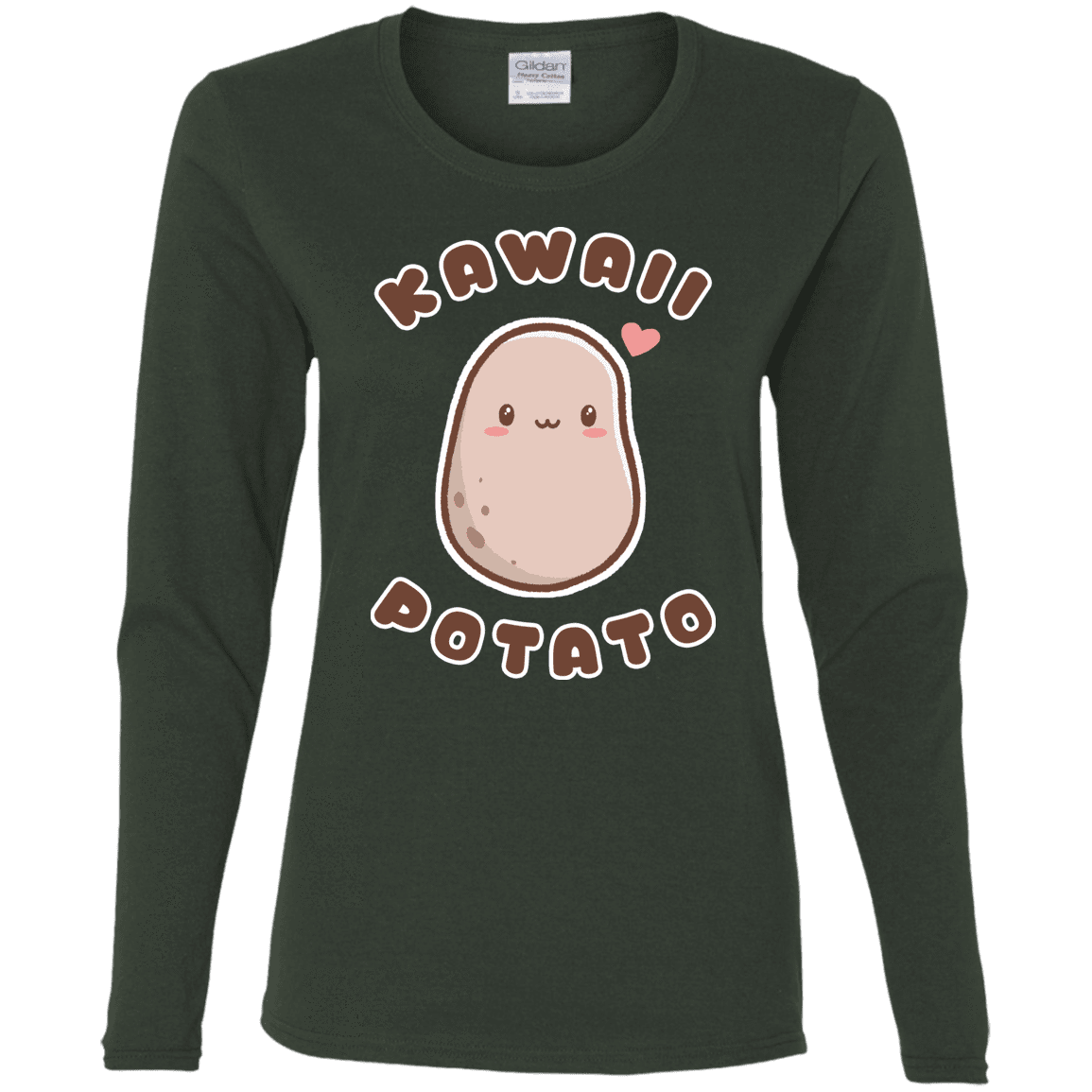 T-Shirts Forest / S Kawaii Potato Women's Long Sleeve T-Shirt