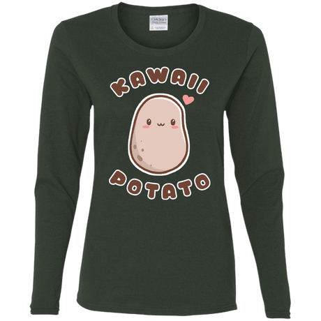 T-Shirts Forest / S Kawaii Potato Women's Long Sleeve T-Shirt