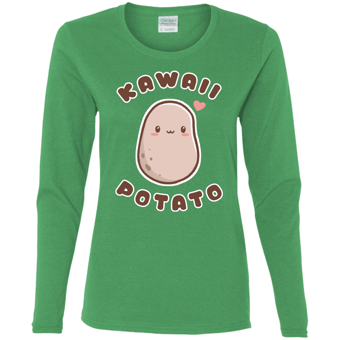 T-Shirts Irish Green / S Kawaii Potato Women's Long Sleeve T-Shirt