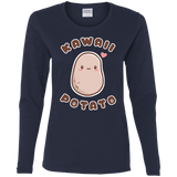 T-Shirts Navy / S Kawaii Potato Women's Long Sleeve T-Shirt