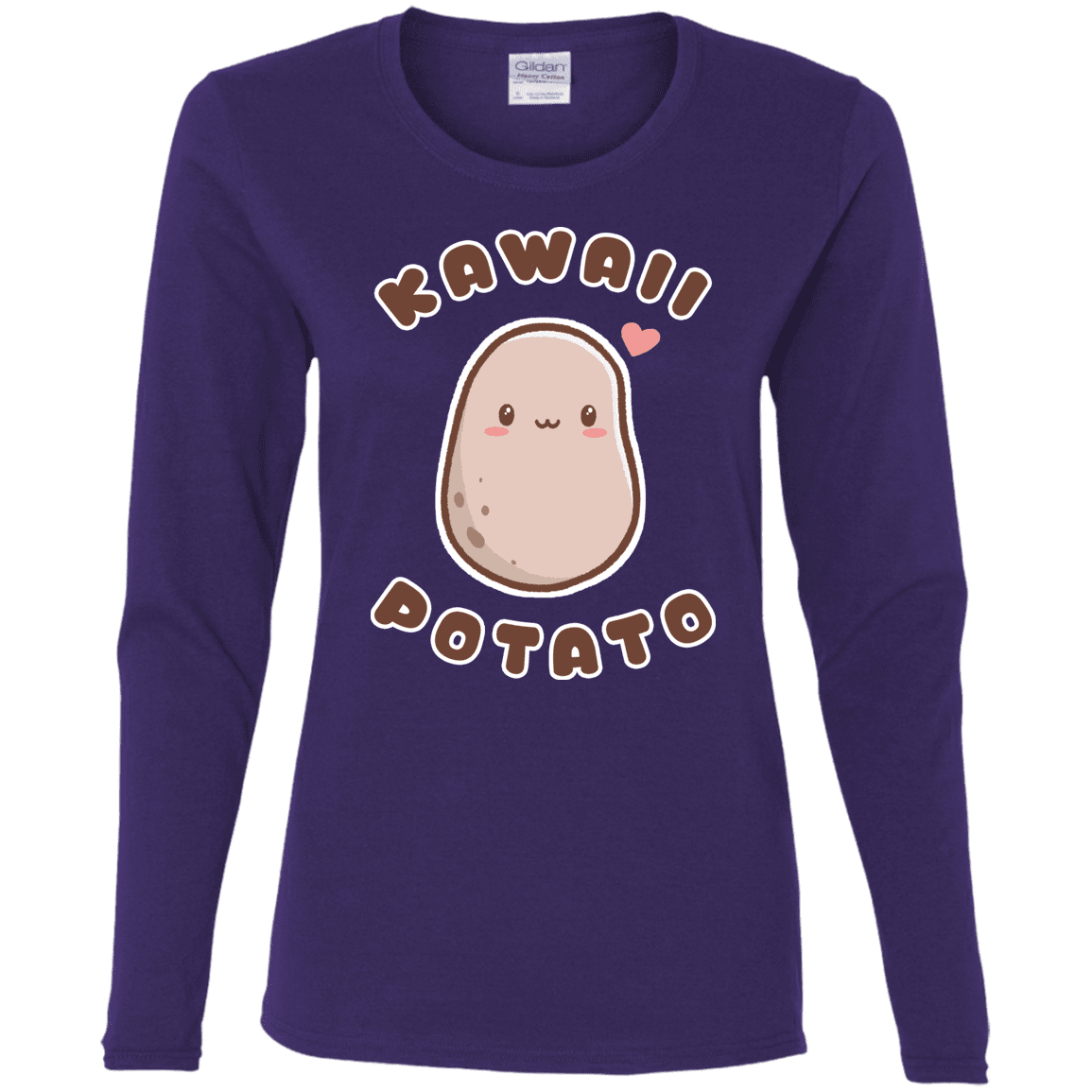 T-Shirts Purple / S Kawaii Potato Women's Long Sleeve T-Shirt