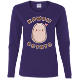 T-Shirts Purple / S Kawaii Potato Women's Long Sleeve T-Shirt