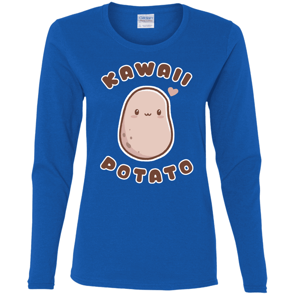 T-Shirts Royal / S Kawaii Potato Women's Long Sleeve T-Shirt