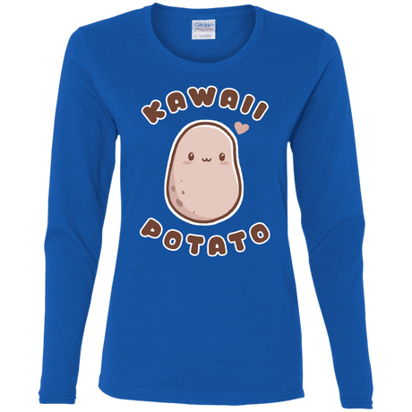 T-Shirts Royal / S Kawaii Potato Women's Long Sleeve T-Shirt