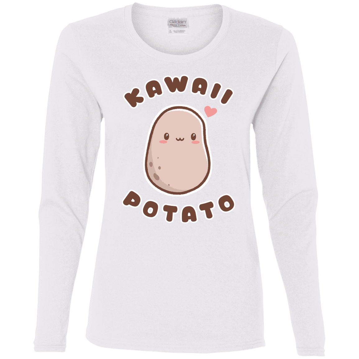 T-Shirts White / S Kawaii Potato Women's Long Sleeve T-Shirt