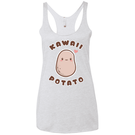 T-Shirts Heather White / X-Small Kawaii Potato Women's Triblend Racerback Tank