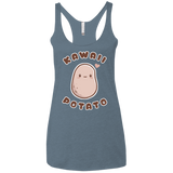 T-Shirts Indigo / X-Small Kawaii Potato Women's Triblend Racerback Tank