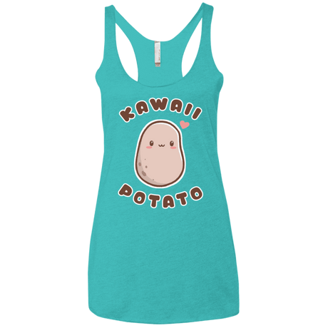 T-Shirts Tahiti Blue / X-Small Kawaii Potato Women's Triblend Racerback Tank