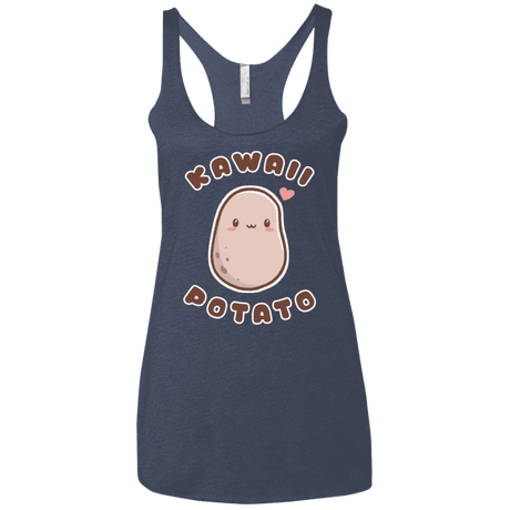T-Shirts Vintage Navy / X-Small Kawaii Potato Women's Triblend Racerback Tank