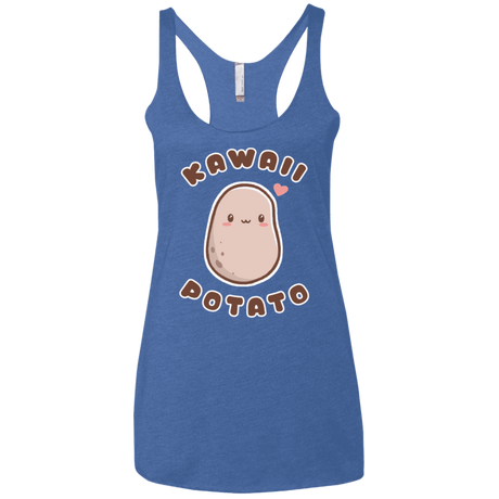 T-Shirts Vintage Royal / X-Small Kawaii Potato Women's Triblend Racerback Tank