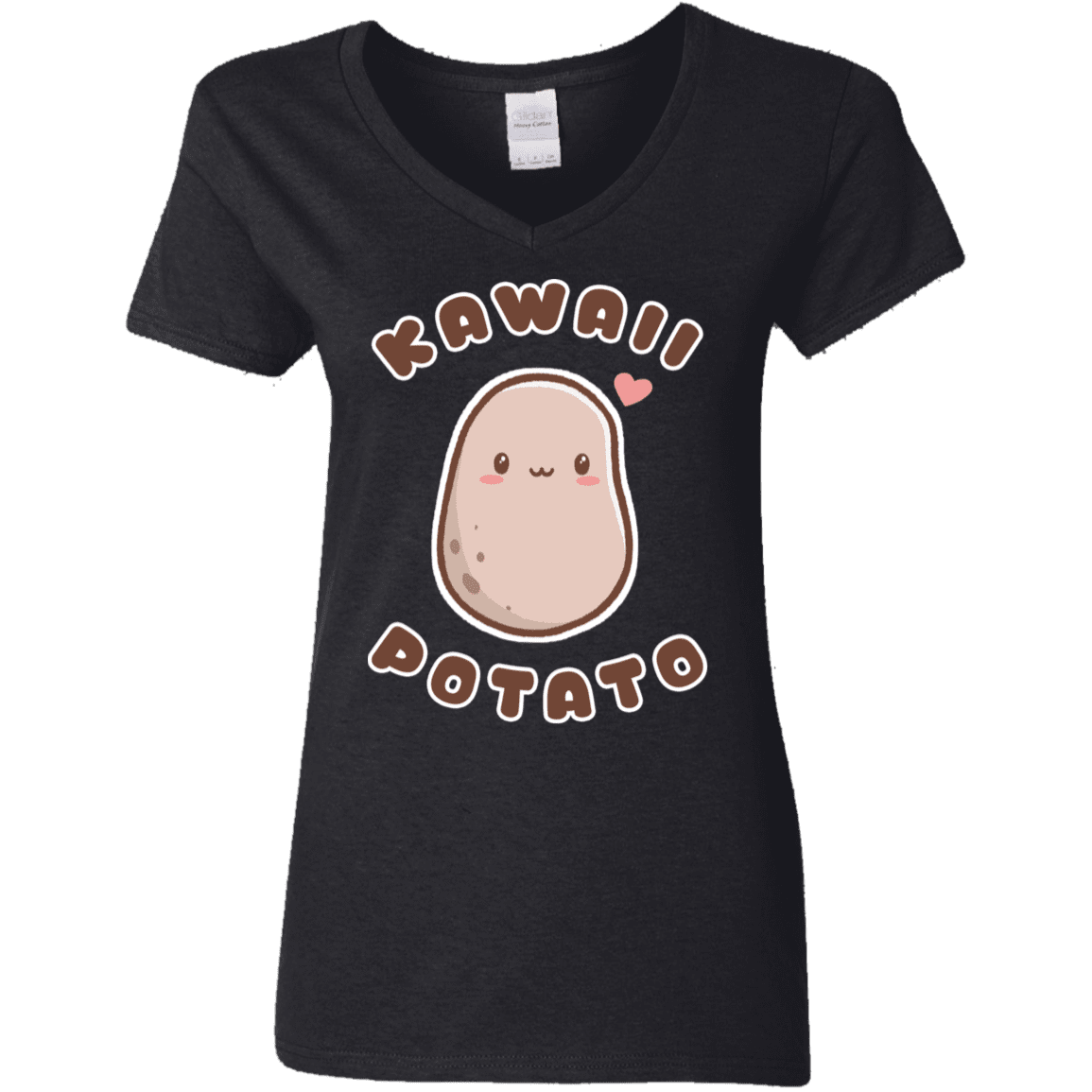 T-Shirts Black / S Kawaii Potato Women's V-Neck T-Shirt