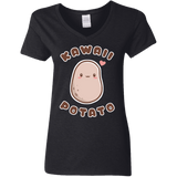 T-Shirts Black / S Kawaii Potato Women's V-Neck T-Shirt