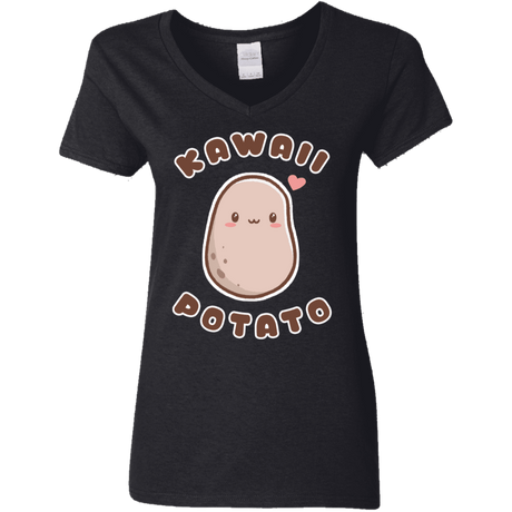 T-Shirts Black / S Kawaii Potato Women's V-Neck T-Shirt