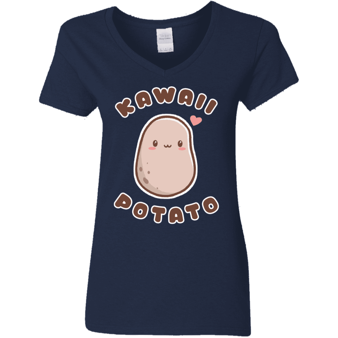 T-Shirts Navy / S Kawaii Potato Women's V-Neck T-Shirt