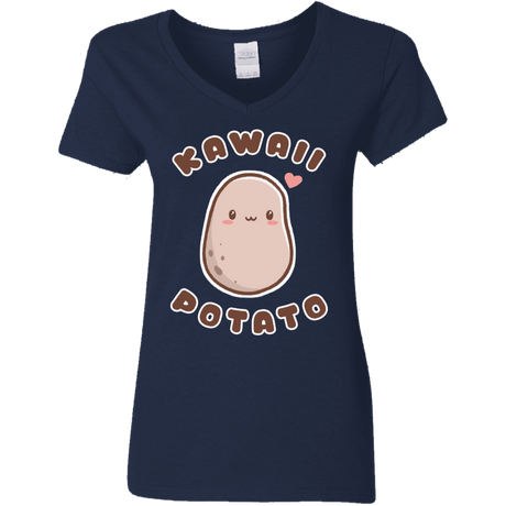 T-Shirts Navy / S Kawaii Potato Women's V-Neck T-Shirt