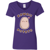 T-Shirts Purple / S Kawaii Potato Women's V-Neck T-Shirt