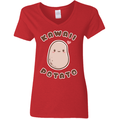 T-Shirts Red / S Kawaii Potato Women's V-Neck T-Shirt