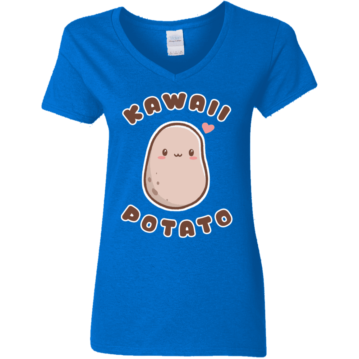 T-Shirts Royal / S Kawaii Potato Women's V-Neck T-Shirt