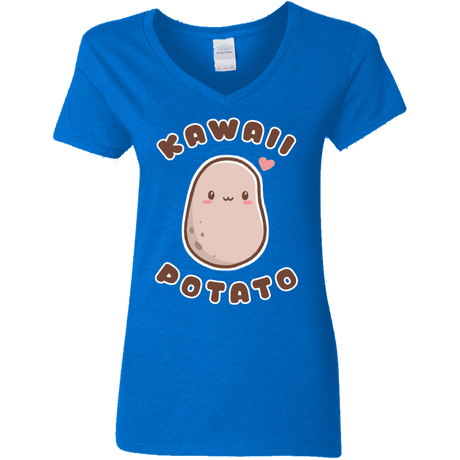 T-Shirts Royal / S Kawaii Potato Women's V-Neck T-Shirt