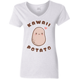 T-Shirts White / S Kawaii Potato Women's V-Neck T-Shirt