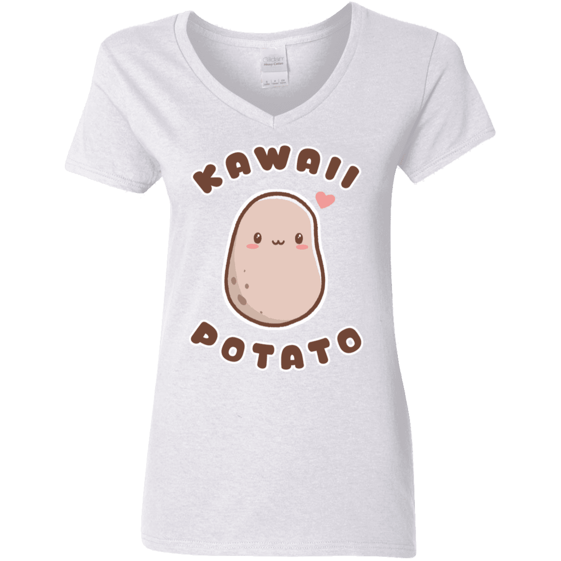 T-Shirts White / S Kawaii Potato Women's V-Neck T-Shirt