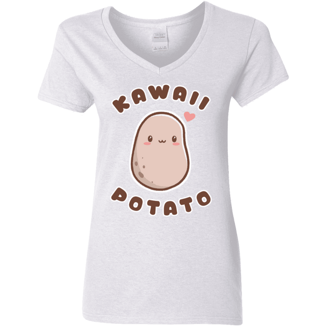 T-Shirts White / S Kawaii Potato Women's V-Neck T-Shirt