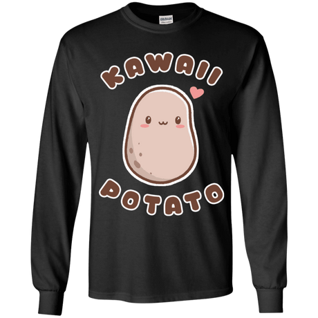 T-Shirts Black / YS Kawaii Potato Youth Long Sleeve T-Shirt