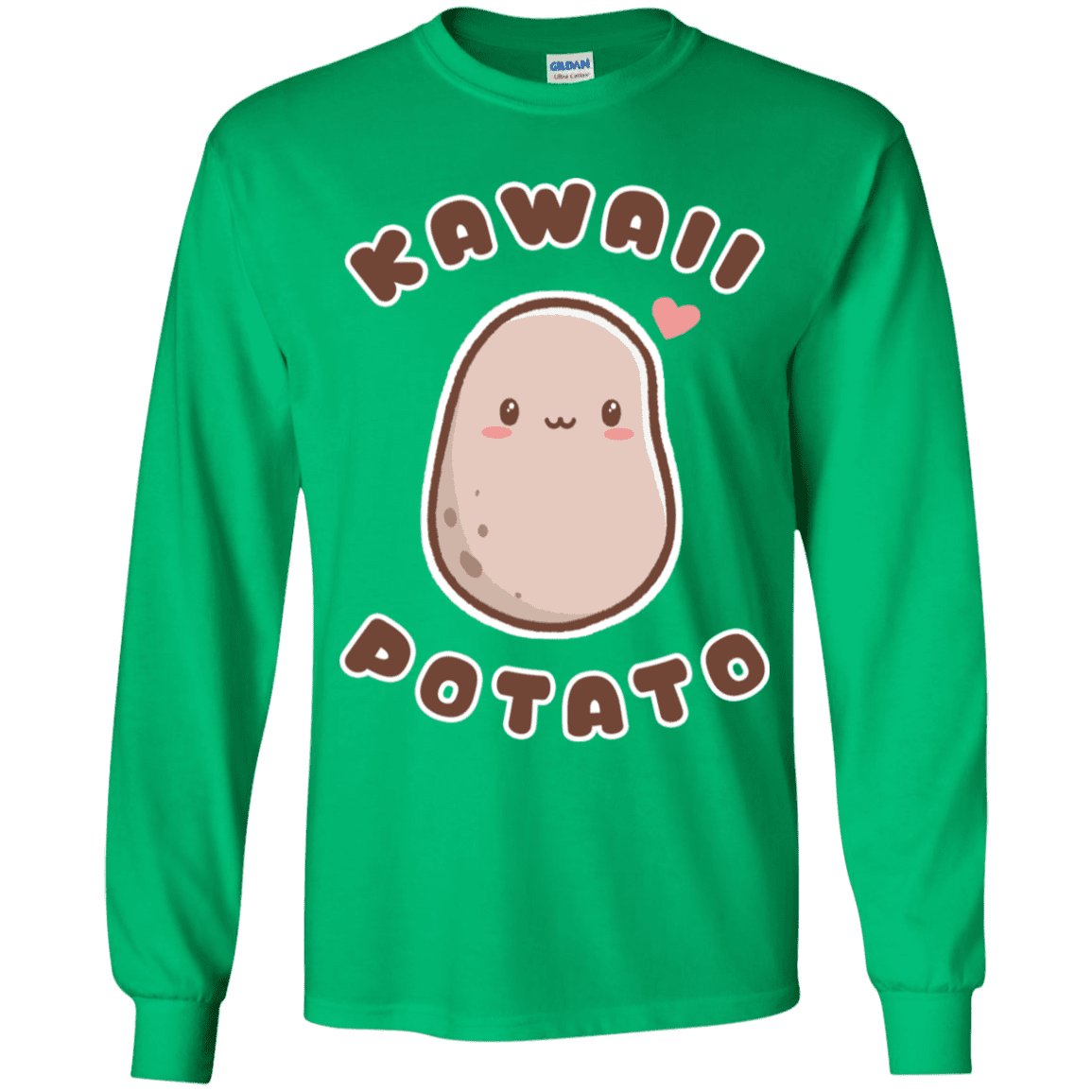 T-Shirts Irish Green / YS Kawaii Potato Youth Long Sleeve T-Shirt