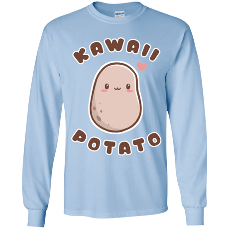T-Shirts Light Blue / YS Kawaii Potato Youth Long Sleeve T-Shirt