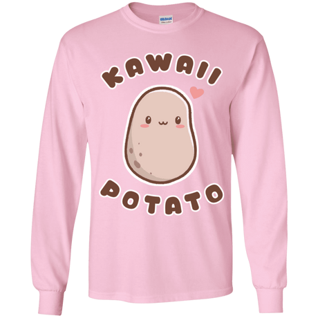 T-Shirts Light Pink / YS Kawaii Potato Youth Long Sleeve T-Shirt