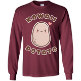 T-Shirts Maroon / YS Kawaii Potato Youth Long Sleeve T-Shirt