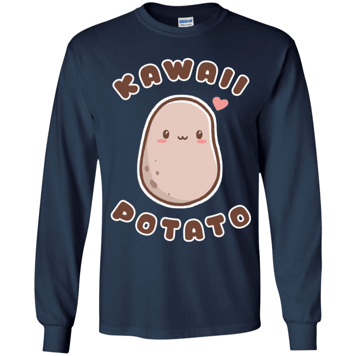 T-Shirts Navy / YS Kawaii Potato Youth Long Sleeve T-Shirt