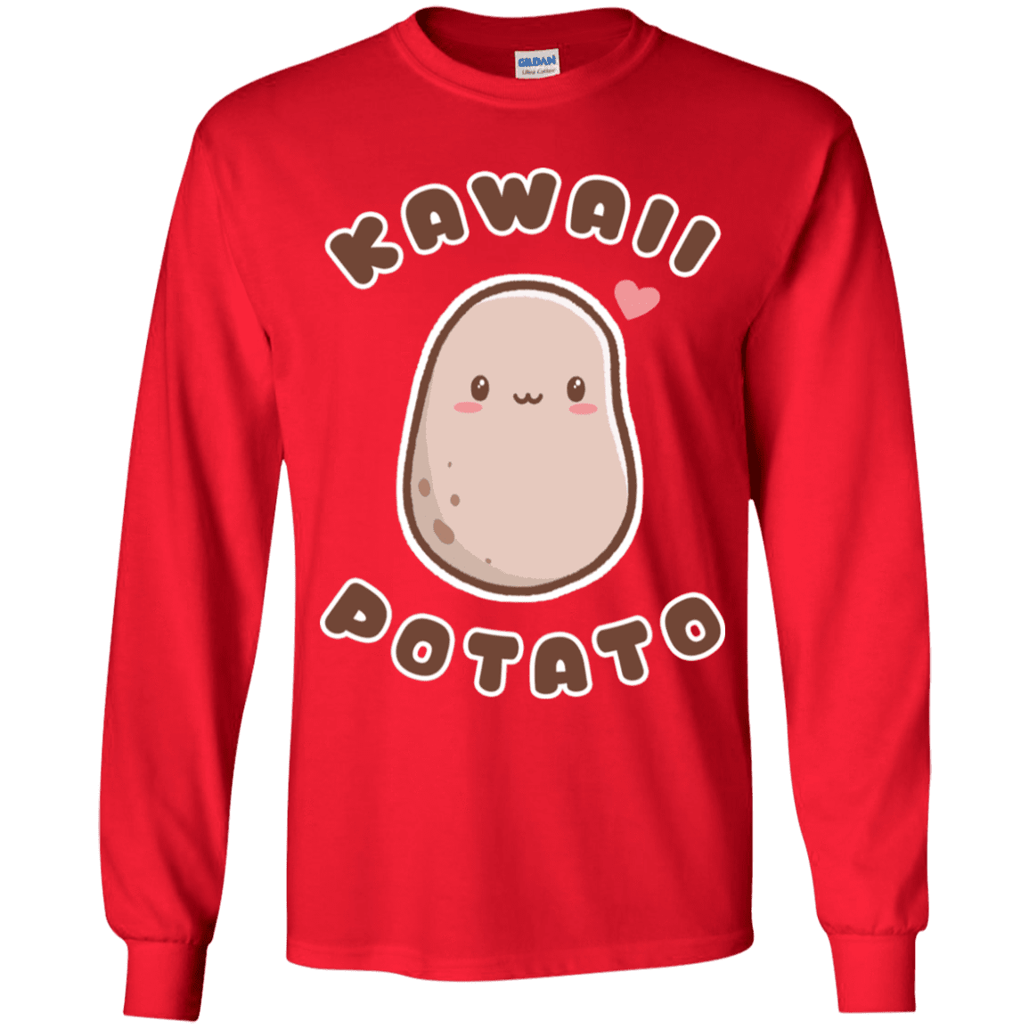 T-Shirts Red / YS Kawaii Potato Youth Long Sleeve T-Shirt
