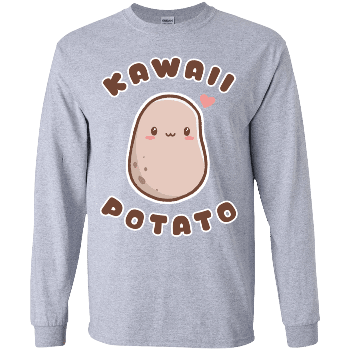 T-Shirts Sport Grey / YS Kawaii Potato Youth Long Sleeve T-Shirt