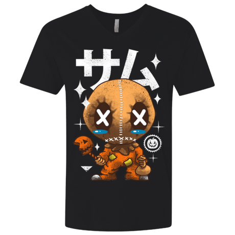 T-Shirts Black / X-Small Kawaii Pumpkin Men's Premium V-Neck
