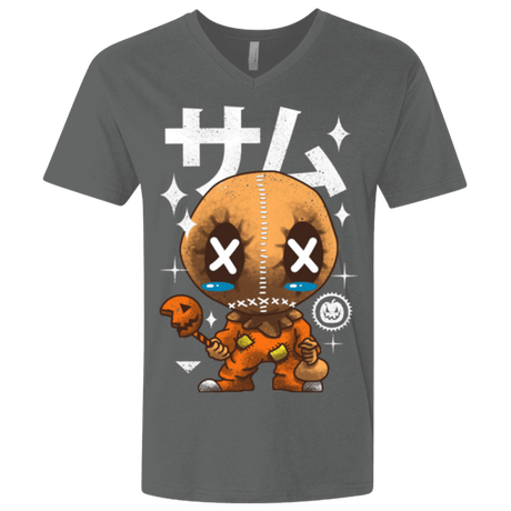 T-Shirts Heavy Metal / X-Small Kawaii Pumpkin Men's Premium V-Neck