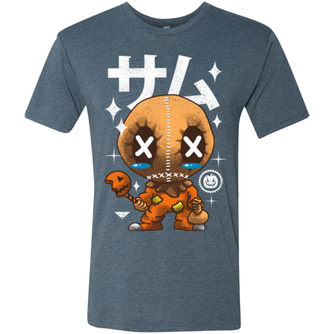 T-Shirts Indigo / Small Kawaii Pumpkin Men's Triblend T-Shirt