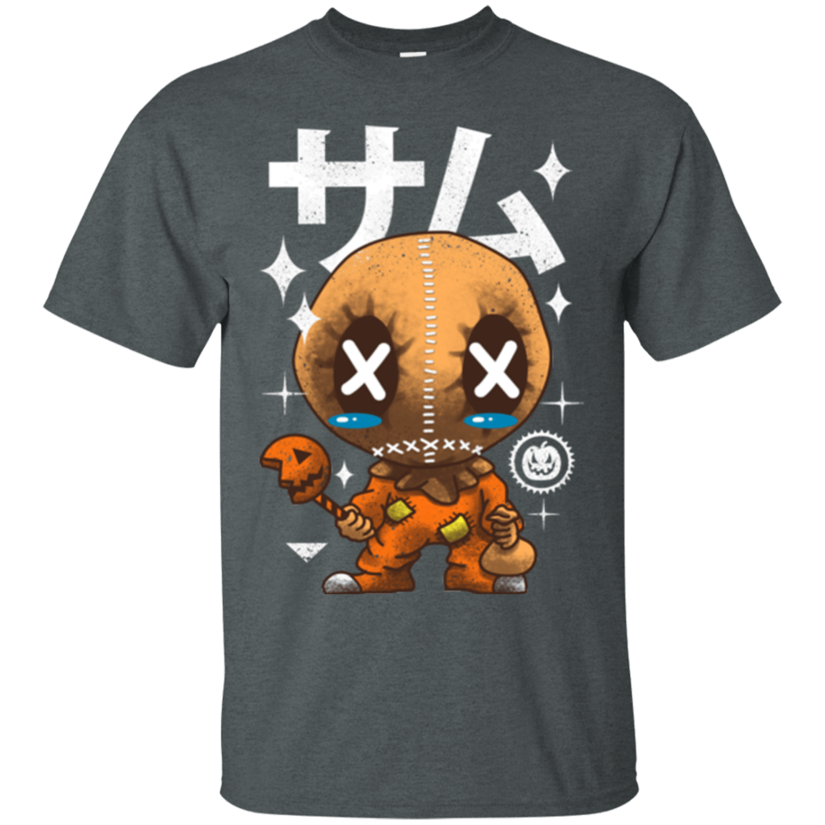 T-Shirts Dark Heather / Small Kawaii Pumpkin T-Shirt