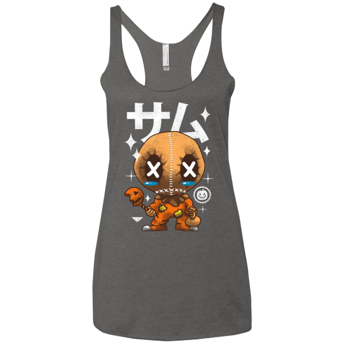 T-Shirts Premium Heather / X-Small Kawaii Pumpkin Women's Triblend Racerback Tank