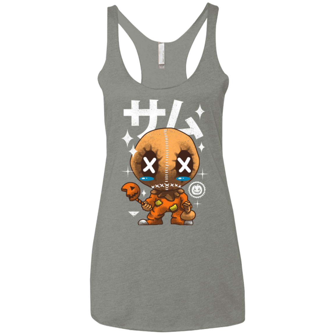 T-Shirts Venetian Grey / X-Small Kawaii Pumpkin Women's Triblend Racerback Tank
