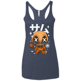 T-Shirts Vintage Navy / X-Small Kawaii Pumpkin Women's Triblend Racerback Tank