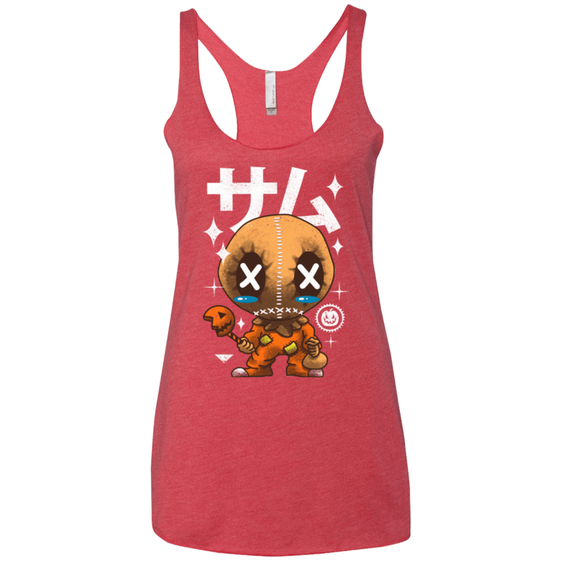 T-Shirts Vintage Red / X-Small Kawaii Pumpkin Women's Triblend Racerback Tank