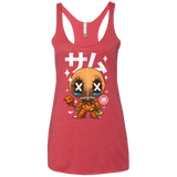 T-Shirts Vintage Red / X-Small Kawaii Pumpkin Women's Triblend Racerback Tank