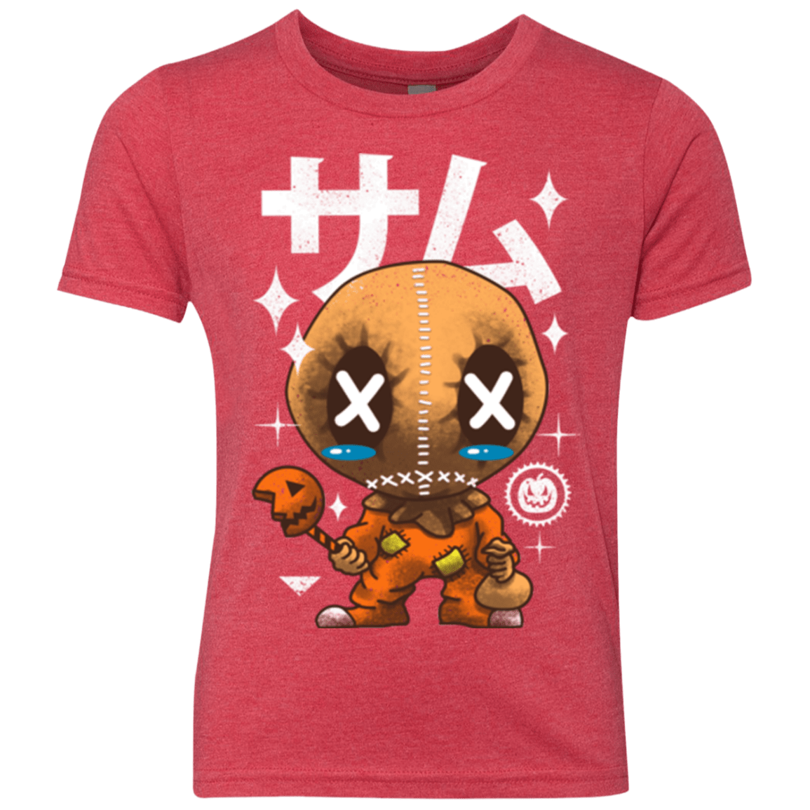T-Shirts Vintage Red / YXS Kawaii Pumpkin Youth Triblend T-Shirt