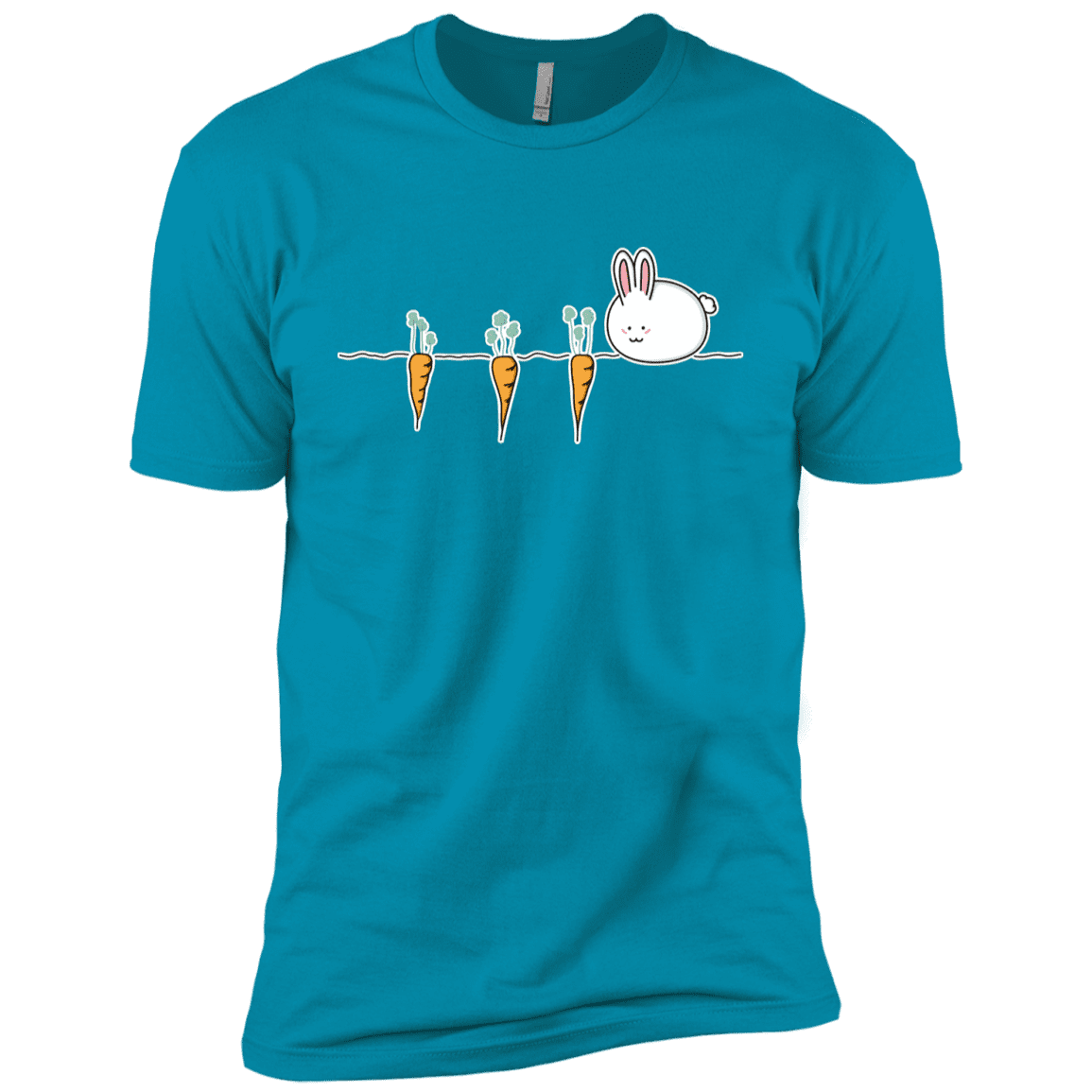 T-Shirts Turquoise / YXS Kawaii Rabbit and Carrots Boys Premium T-Shirt