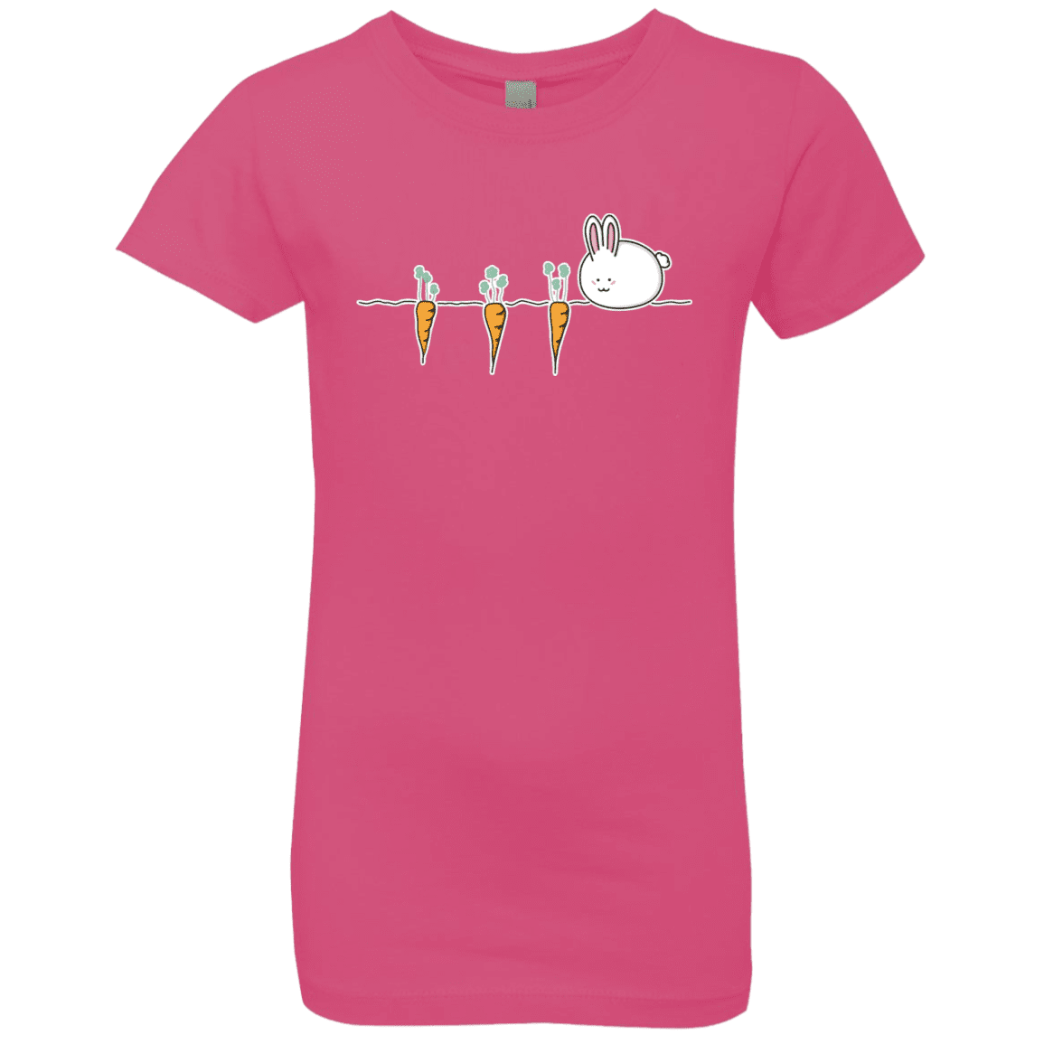 T-Shirts Hot Pink / YXS Kawaii Rabbit and Carrots Girls Premium T-Shirt